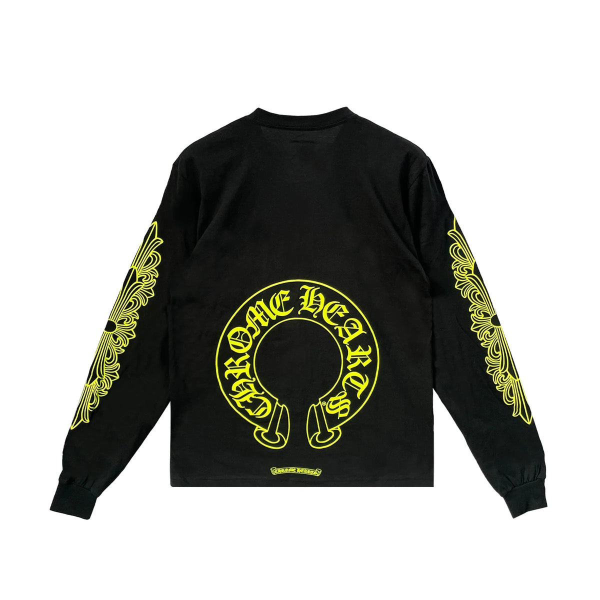 Chrome Hearts Floral Horseshoe Long Sleeve Tee Black/Neon