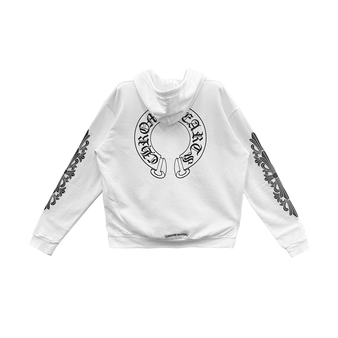 Floral Horseshoe Zip-Up Hoodie