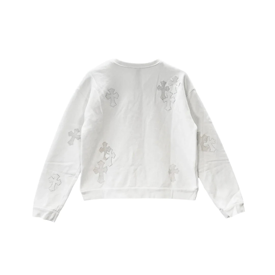 Patent Leather Cross Patch Crewneck