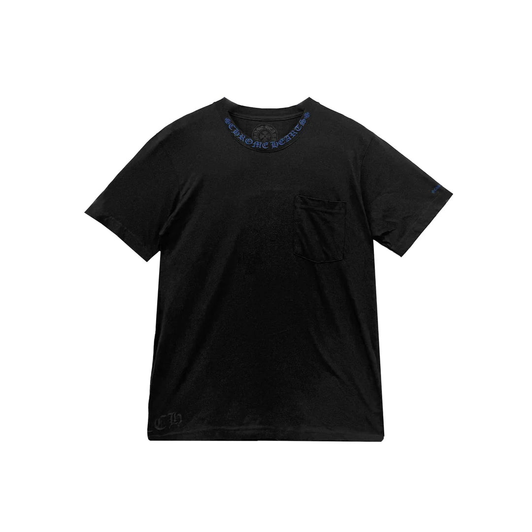 Chrome Hearts Blue Neck Logo Tee Black