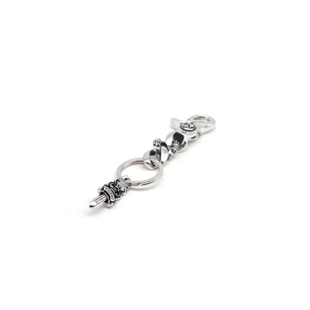 Fancy Cuban Link Clip & Dagger .925 Silver
