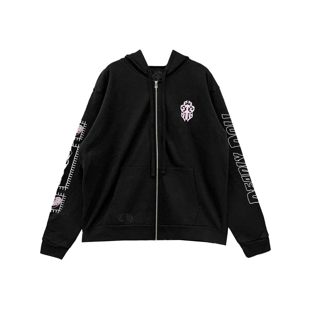 Deadly Doll Horseshoe Zip-Up Hoodie
