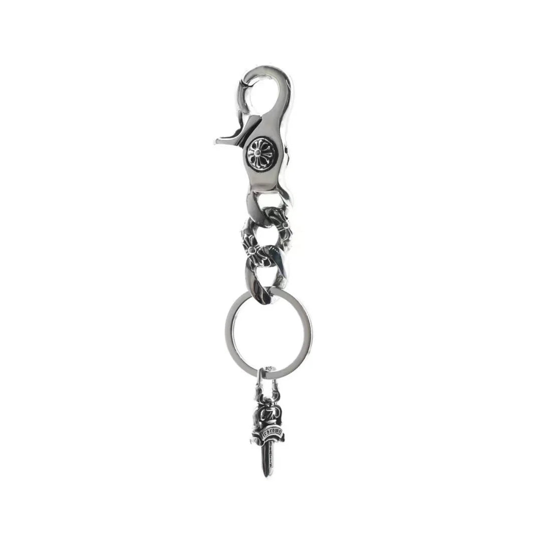 Fancy Cuban Link Clip & Dagger .925 Silver