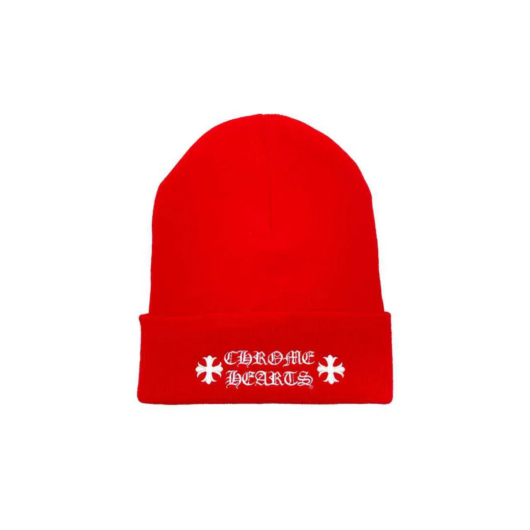 Chrome Hearts Logo Embroidered Beanie Red
