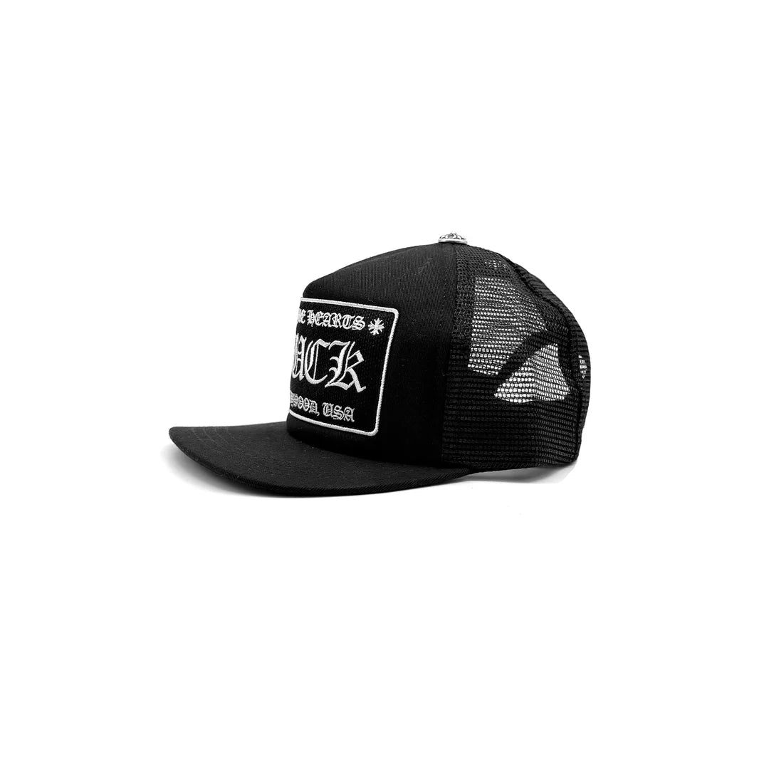 Chrome Hearts Fuck Embroidered Hollywood Trucker Black