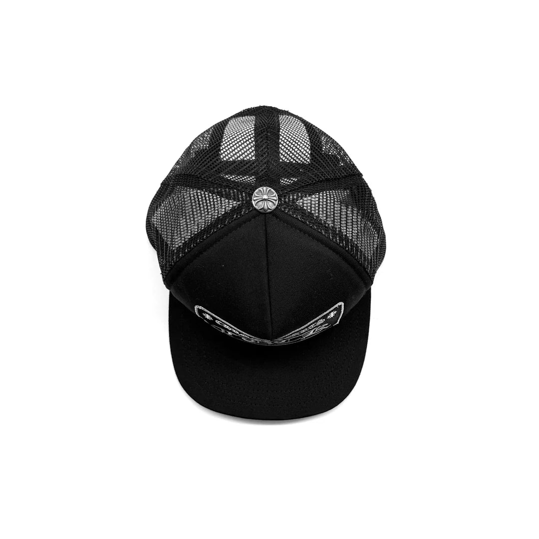 Chrome Hearts Fuck Embroidered Hollywood Trucker Black