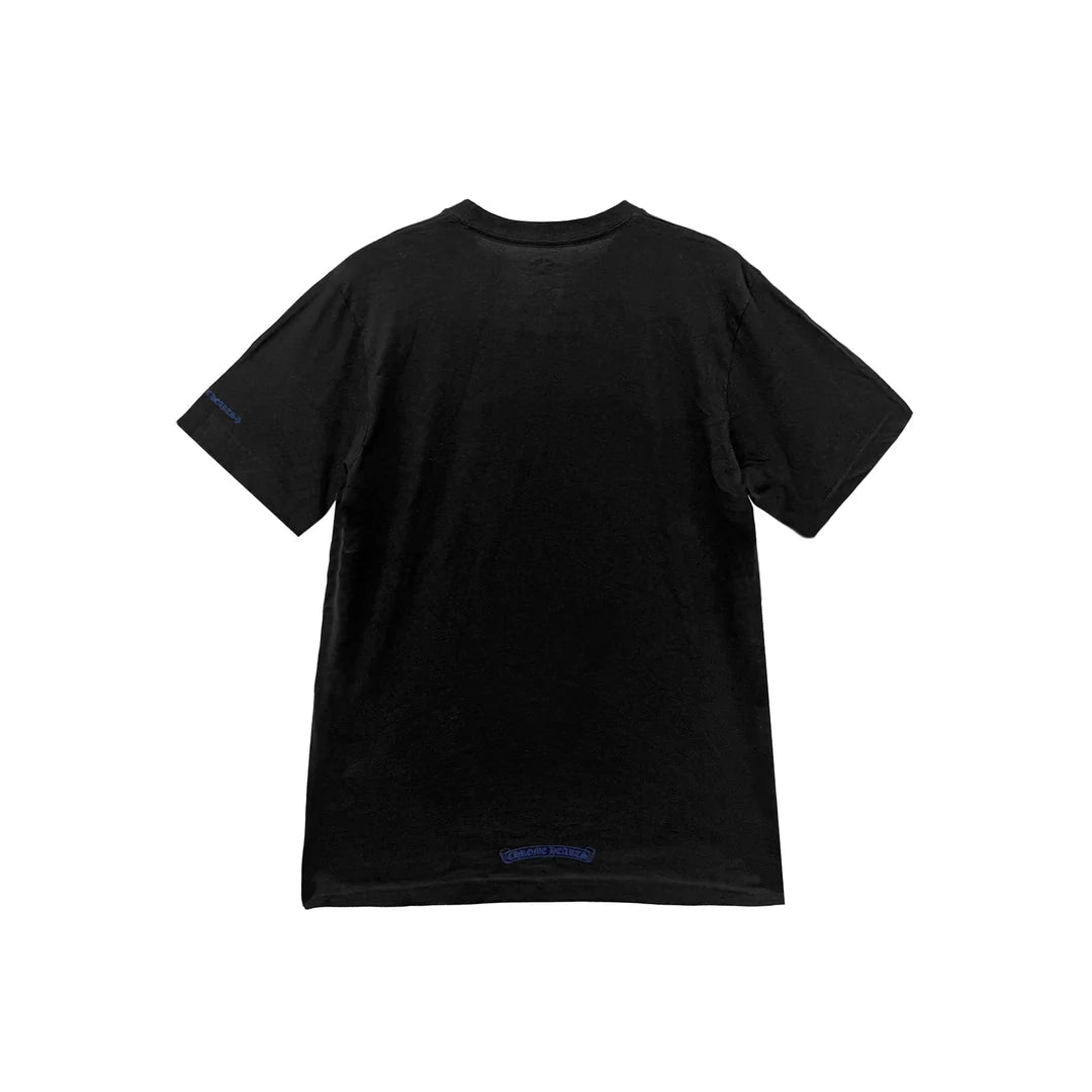 Chrome Hearts Blue Neck Logo Tee Black